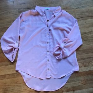 UNIQUE BACK! Mine Sheer Pink Blouse